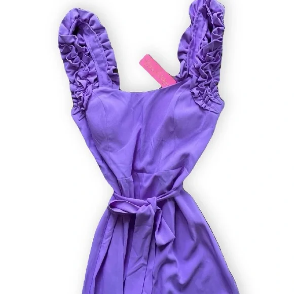 💜NWT!💜Lilly Pulitzer💜 Zima Jumpsuit with Ruffled Straps and Wide-Leg Design💜 - Picture 2 of 5